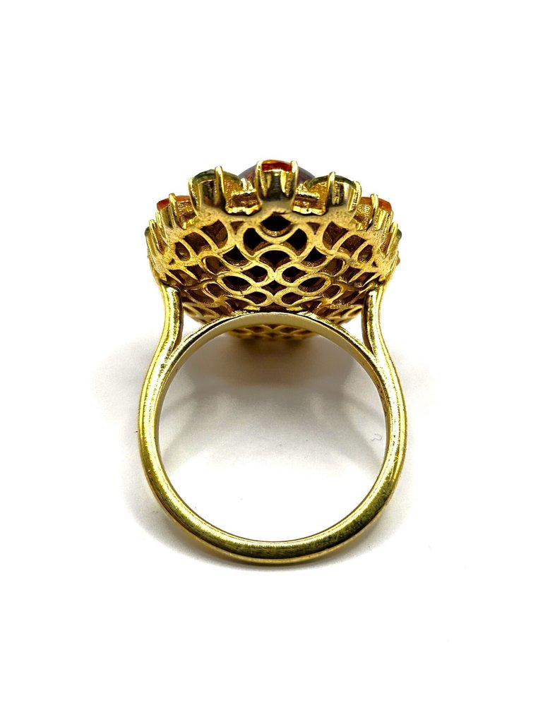 No reserve price - Ring Silver - 7.50ct. tw. Opal - Sapphire #4.3