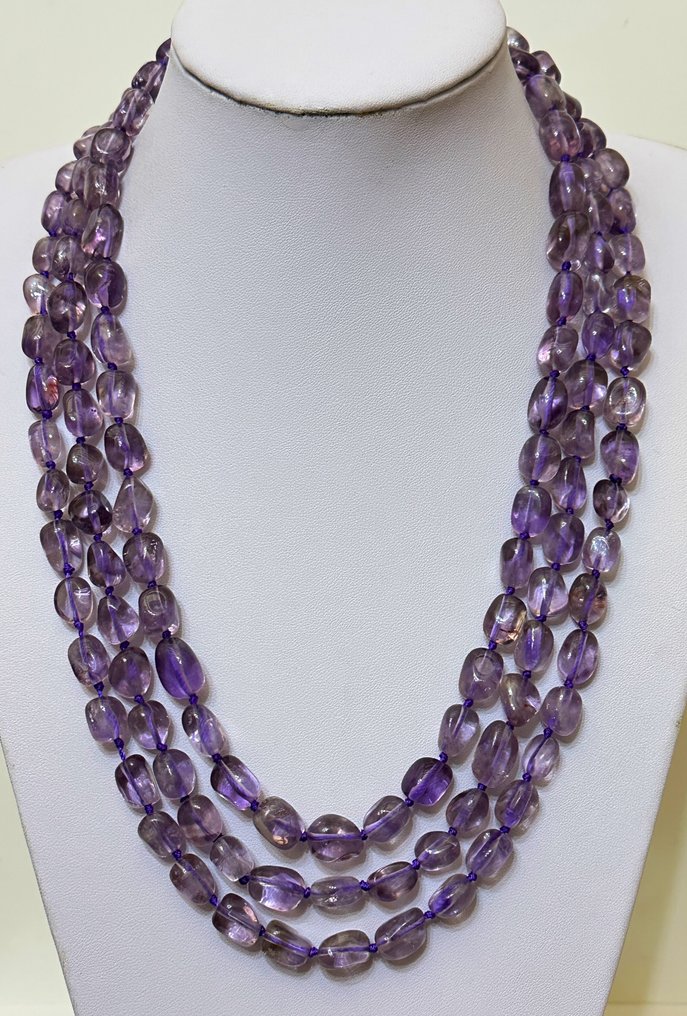 Amatista del Brasile / 1040 ct / Alta qualità AAA - Collana - Cierra in argento 925 #3.2