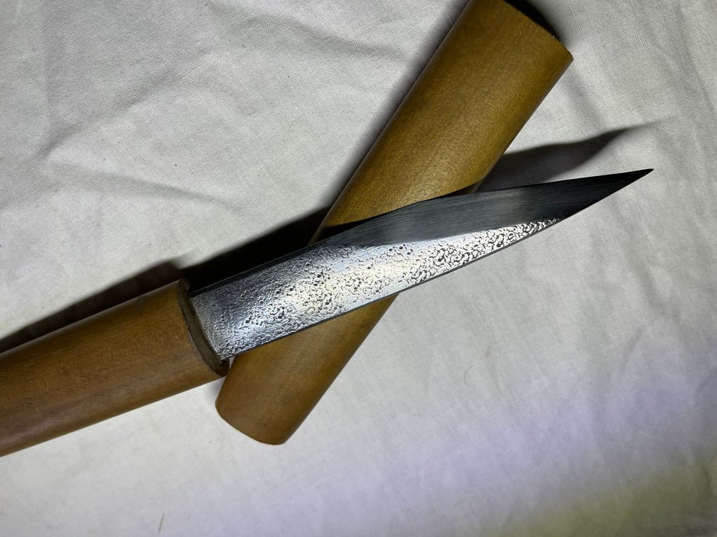 Tantō - Old Signed small knife, tool -plane sharp knife Tanto Wood with signature - wood and metal-Samurai - Japan (No Reserve Price) #4.3