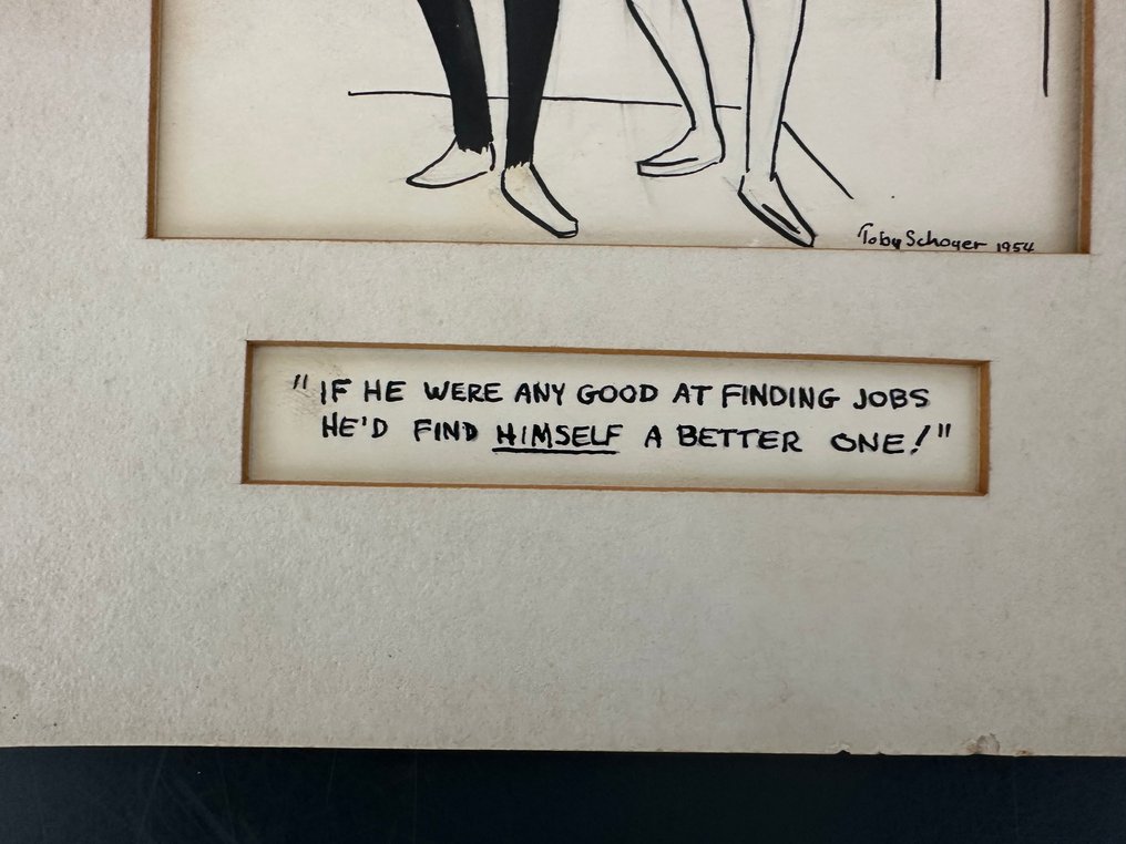 Toby Schoyer - 1 Original drawing - Dessin Presse - placement bureau - 1954 #4.3