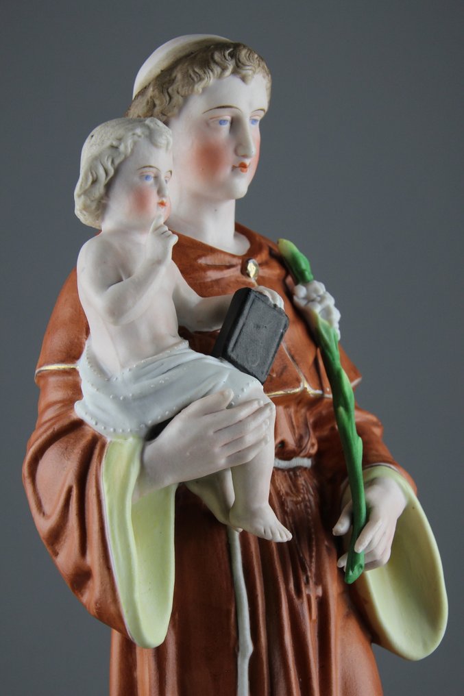 Statuetta - Sint Antonius van Padua - Bisque Porselein #4.3