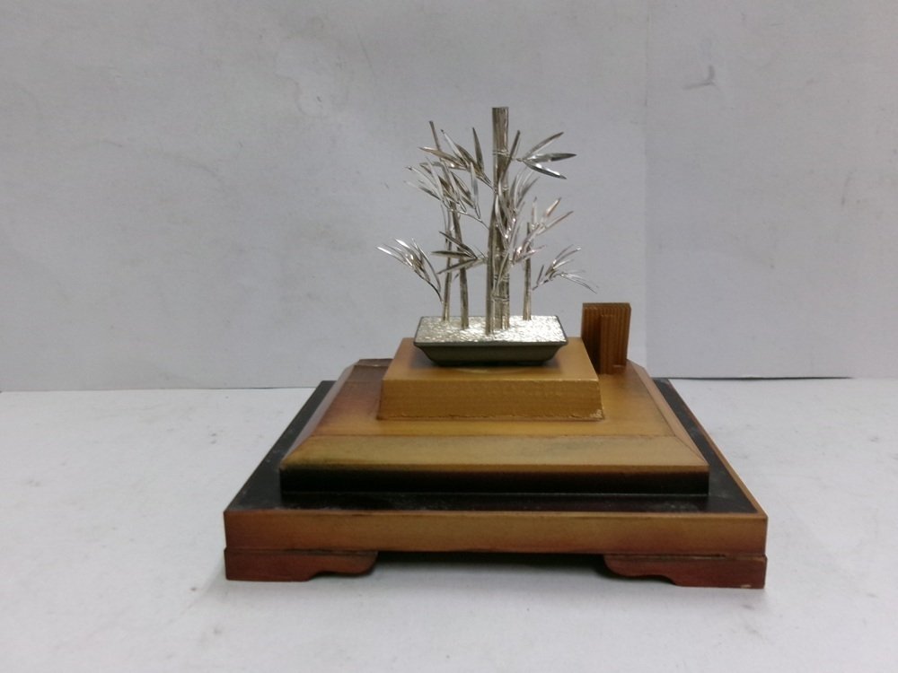 The tree of the bamboo of Sterling silver. #43g/ 1.51. MITUNORI's work - Shōwa period (1926-1989) #4.3