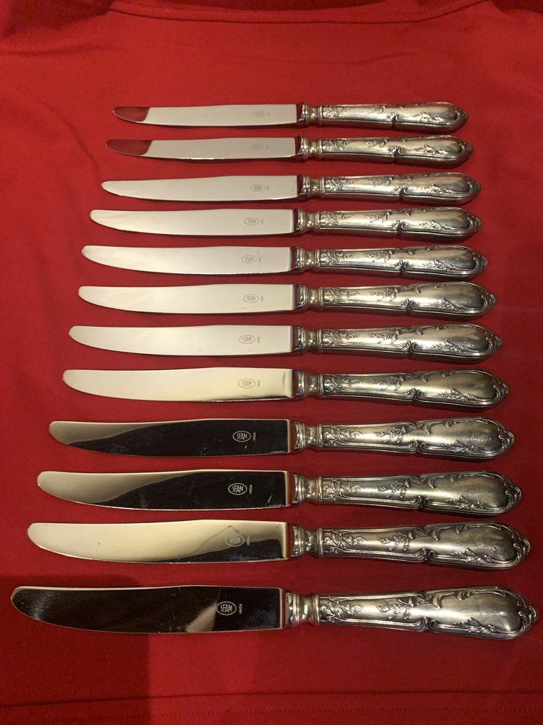 SFAM - Bordknive sæt (12) - Elskede - Stål, Forsølvet #1.0