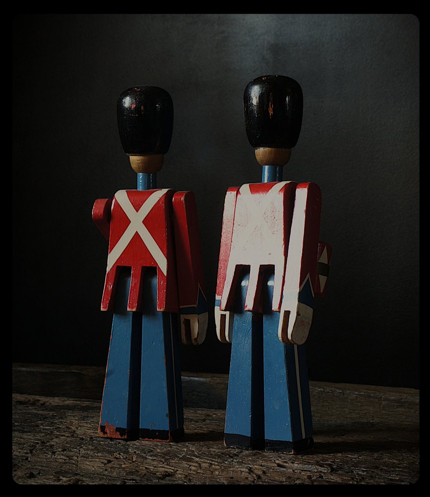 Kay Bojesen - 雕像 - Kay Bojesen Denmark – Para drewnianych żołnierzy Gwardii Królewskiej Danii (2) - 山毛榉 #2.1