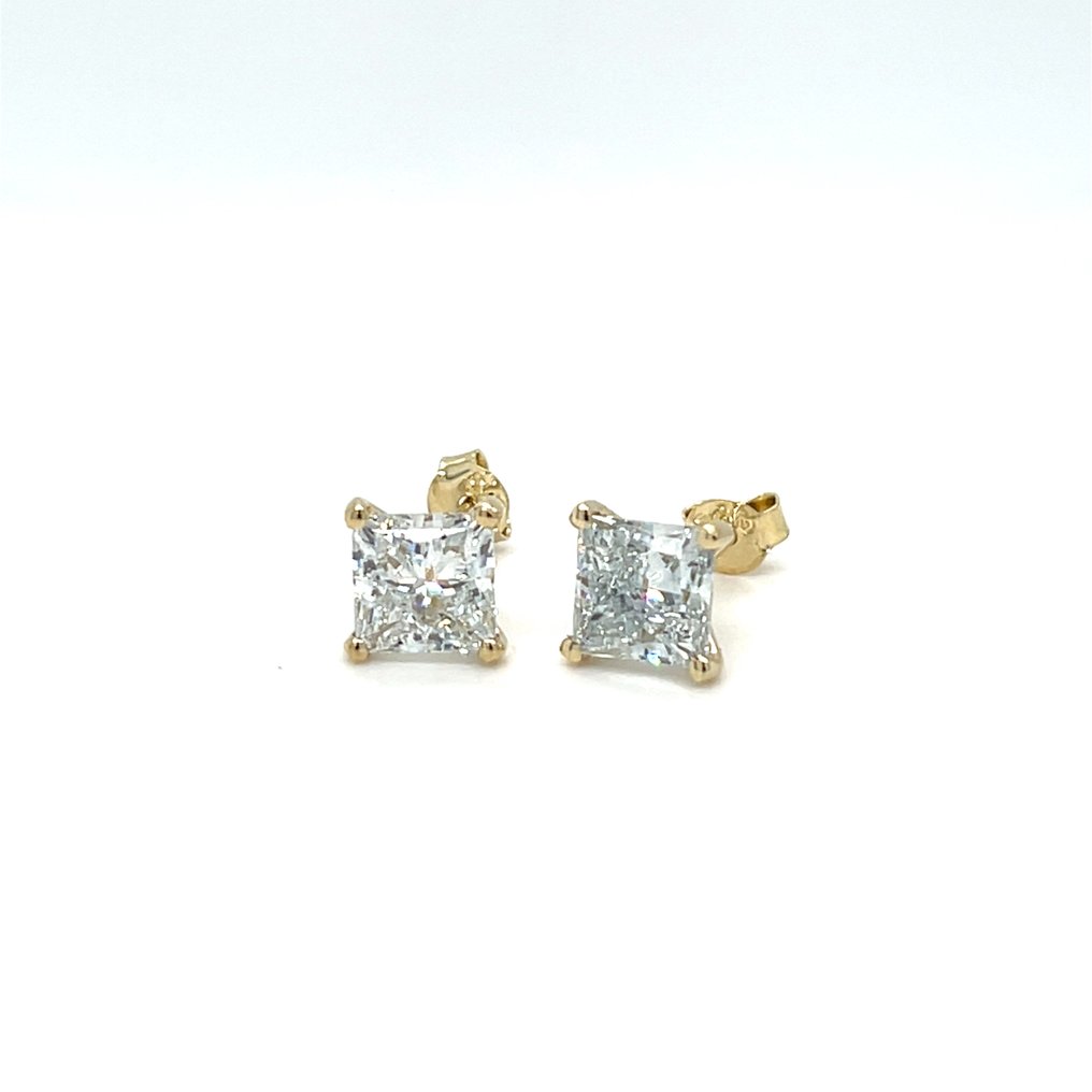 Boucles d'oreilles - 14 carats Or jaune - 4.08ct. tw. Diamant (Cultivé en laboratoire) #1.0