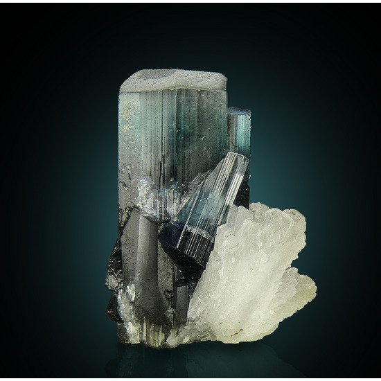 Tourmaline Crystal on matrix - Height: 19 mm - Width: 14 mm- 55 g #1.0