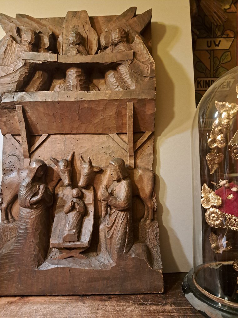 Presepe unico in legno - 40 x 70,5 cm - 5,5 kg - Antico - Legno - 1850-1900 #2.1