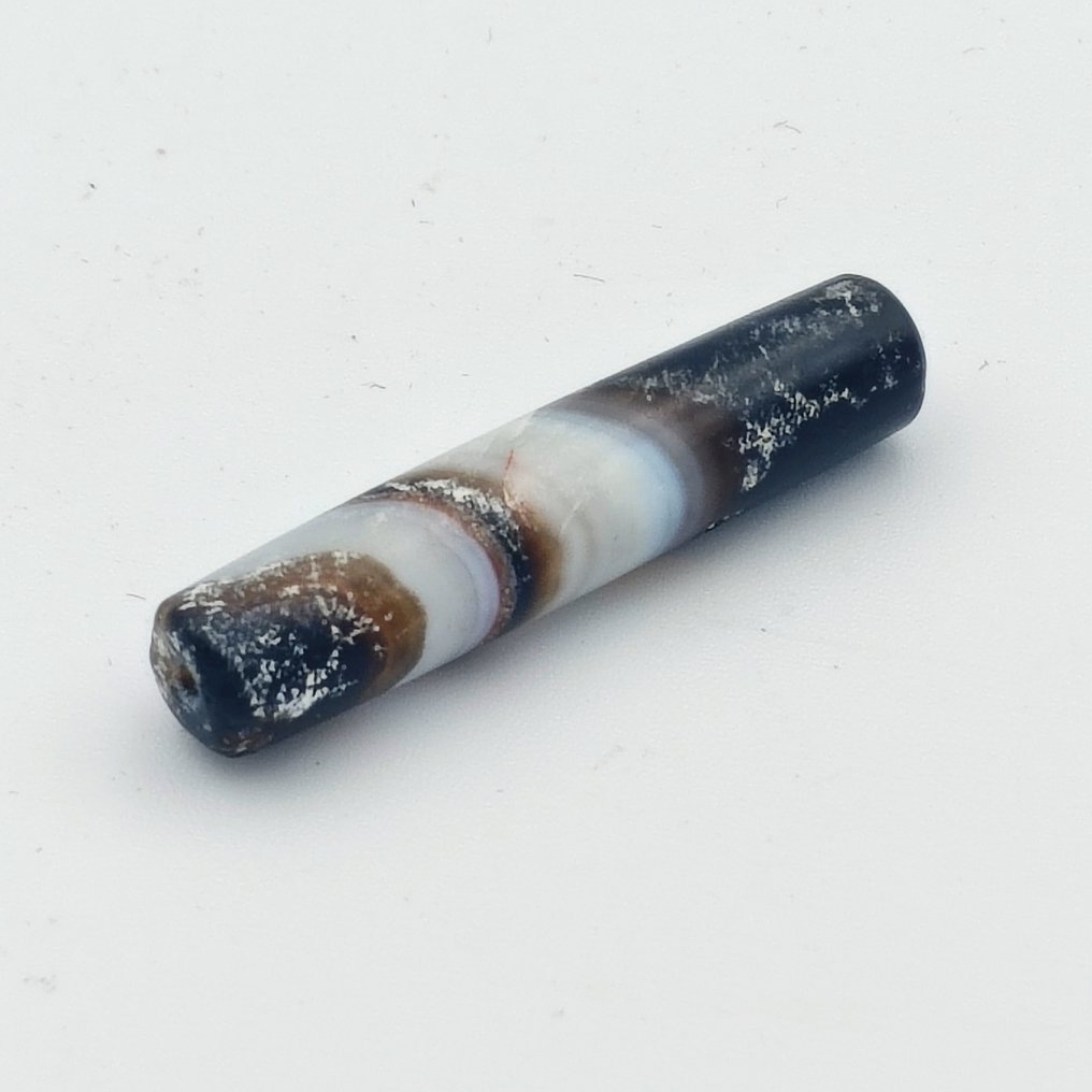 Δρόμος του Μεταξιού, Κεντρική Ασία Φυστικό ραβδωτό αχάτη Οβάλ Χάντρα Ταλισμαντικό Περισκεφάλαιο - 54 mm  (χωρίς τιμή ασφαλείας) #1.0