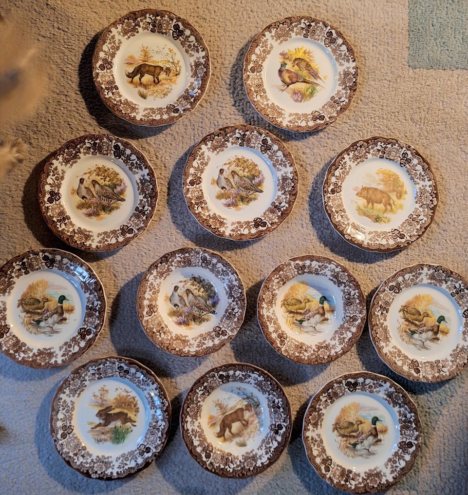 Royal Worcester - Plate (12) - Palissy game - Earthenware - Animals #1.0