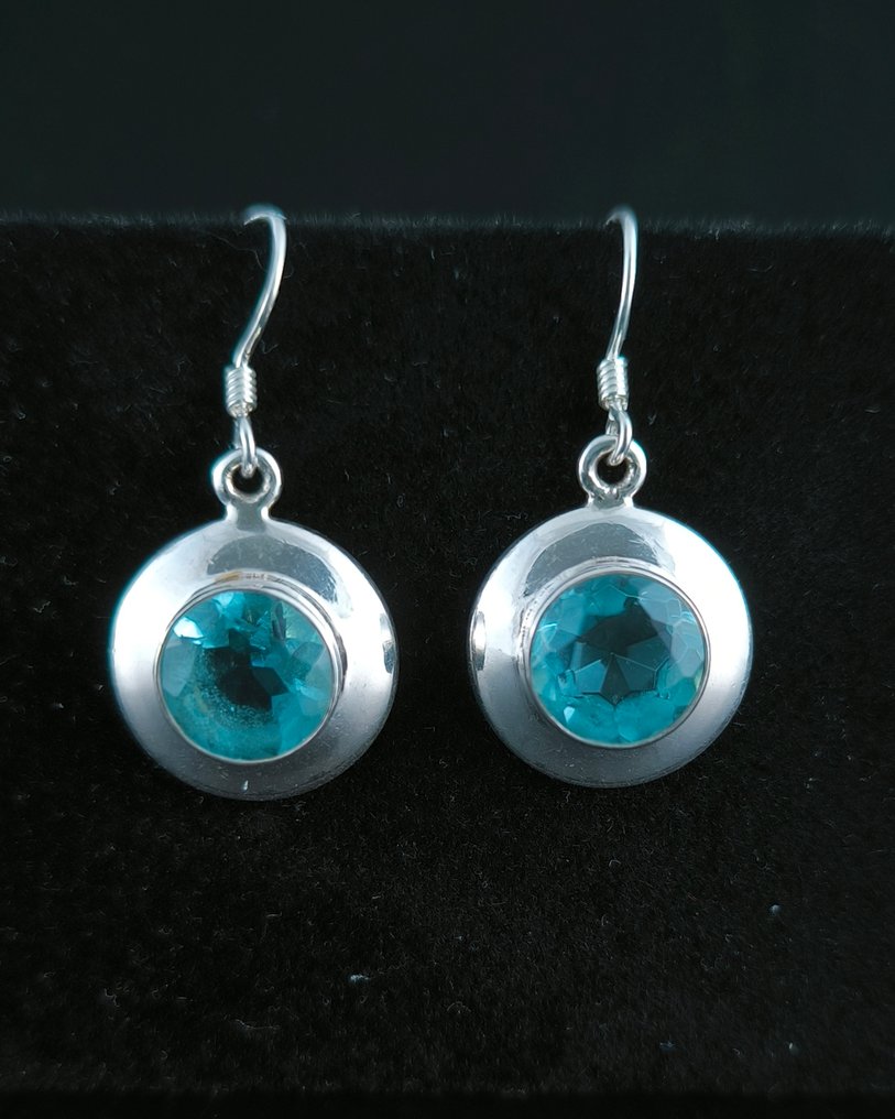 Aquamarin - Silber - Ohrringe - Ohrringe aus Ley-Silber #1.0