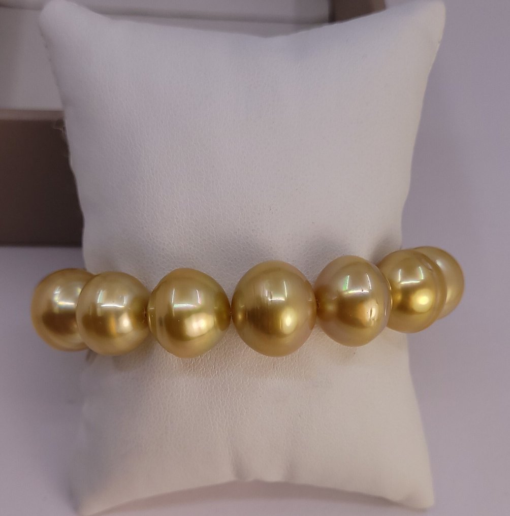 手镯 巨大尺寸 - 深金色南海珍珠 - 12.5x15.5毫米 #2.1