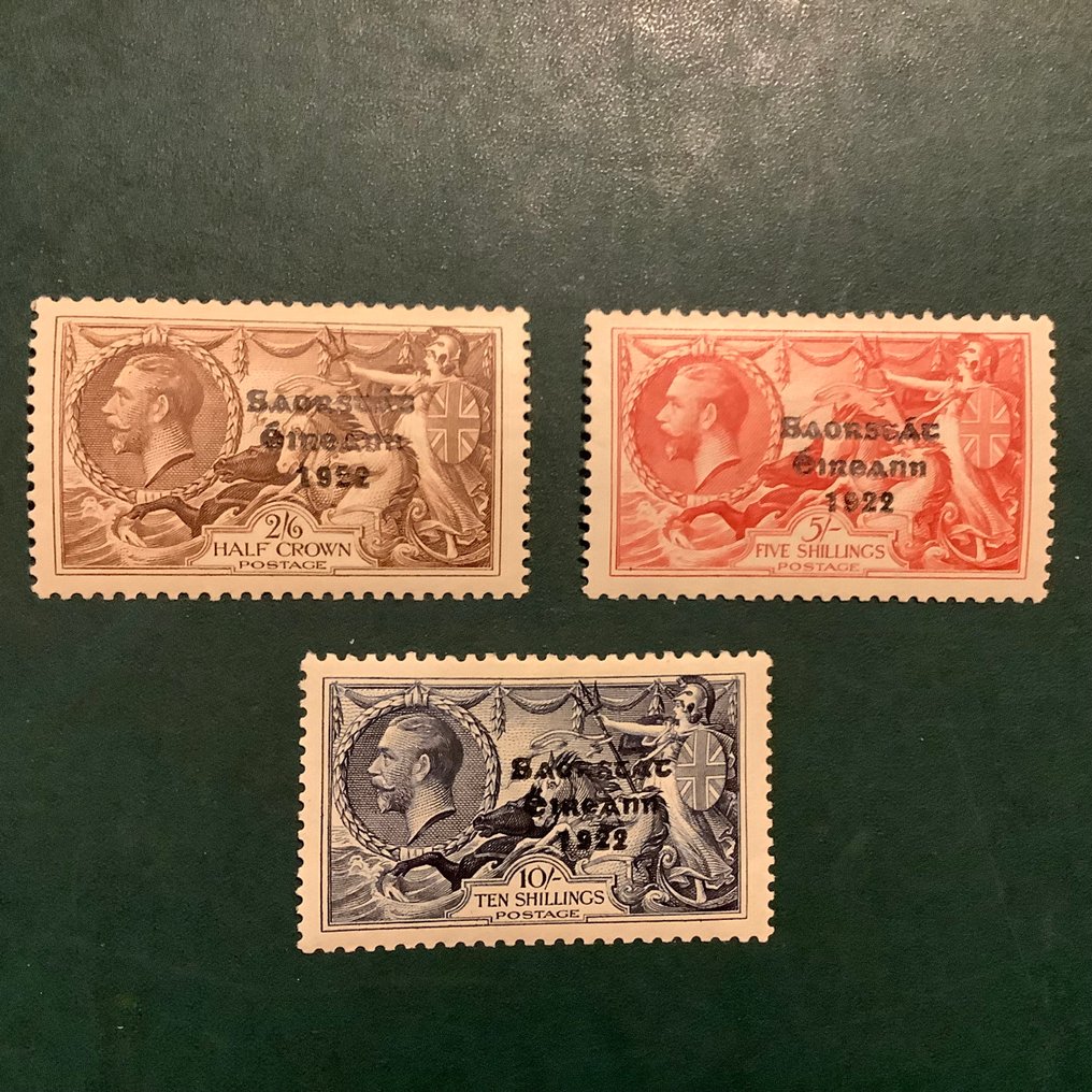 Irlandia 1935 - Koniki morskie na tle w stylu quadrille i z dobrym wyśrodkowaniem. - Michel A61/C61 #3.2