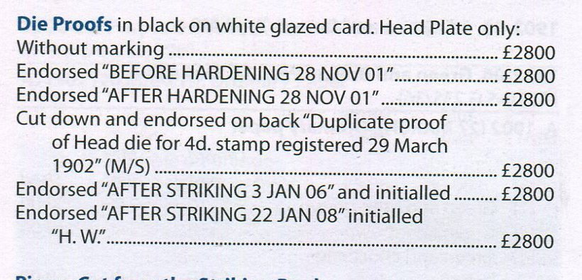 大不列顛 1901 - 爱德华七世 4便士模具证明头像板，仅在白色釉面卡片上，估价£2800。 #2.1