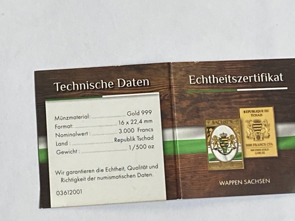 德国. lingot 1/500 Once (.999) or / Medaille (没有保留价) #3.2