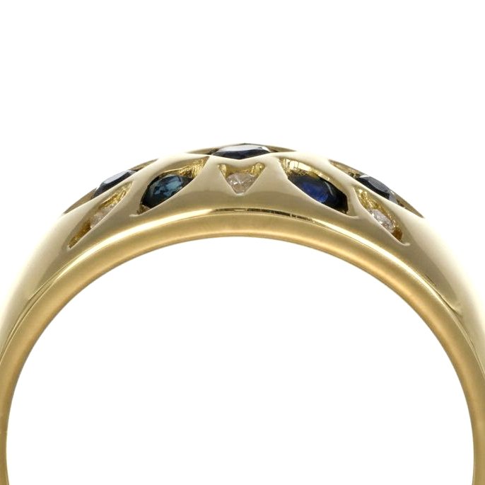 戒指 - 18 克拉 黃金 - 0.37ct. tw. 藍寶石 - 鉆石 #3.2