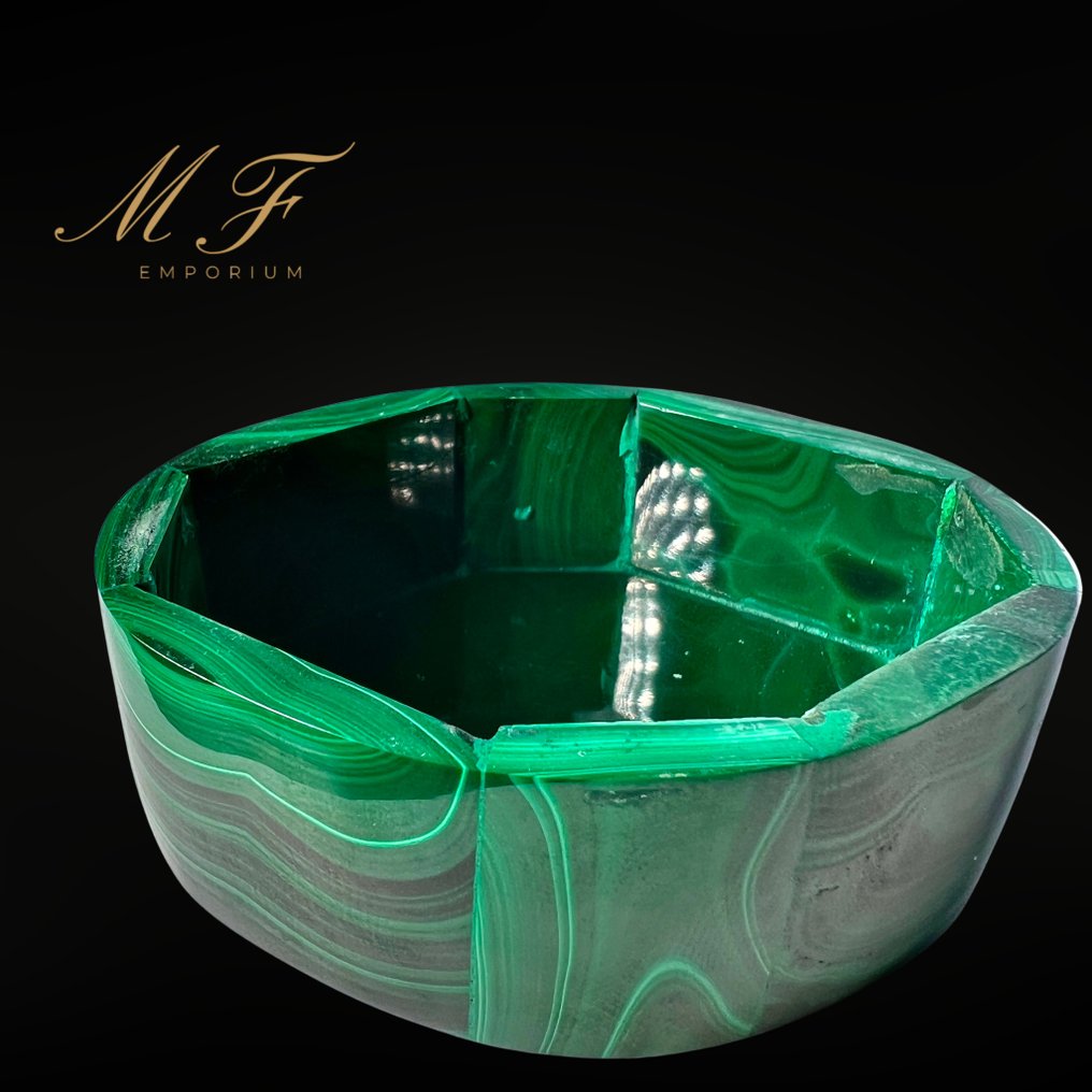 Κουτί από φυσική μαλαχίτη του Κονγκό, της υψηλότερης ποιότητας. κουτί - Ύψος: 30 mm - Πλάτος: 70 mm- 190 g - (1) #3.2