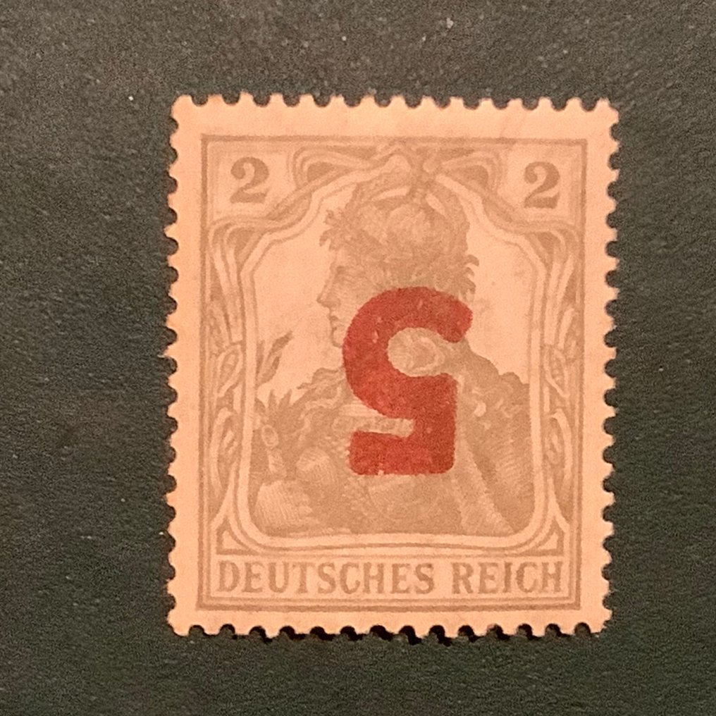 波兰 1919 - 德国印章,带有头部图案,编号为5,已检验 - Michel 135 K #1.0