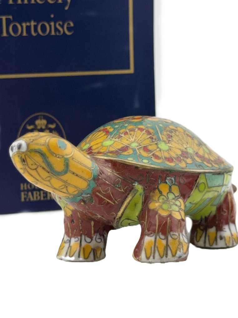 法贝热鸡蛋 - 皇室珐琅技艺，王子龟，镀以24K黄金 - 镀金 #1.0