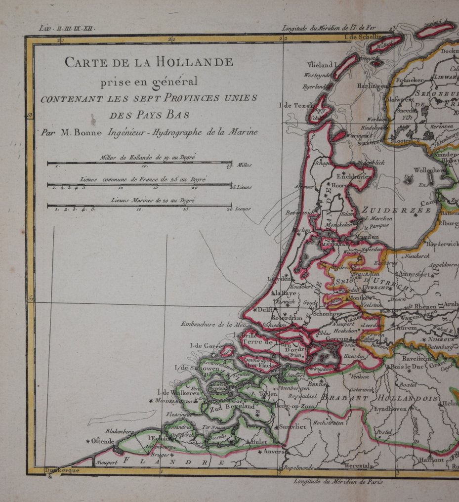 Paesi Bassi - Paesi Bassi; Bonne - Carte de La Hollande.. - 1781-1800 #2.1