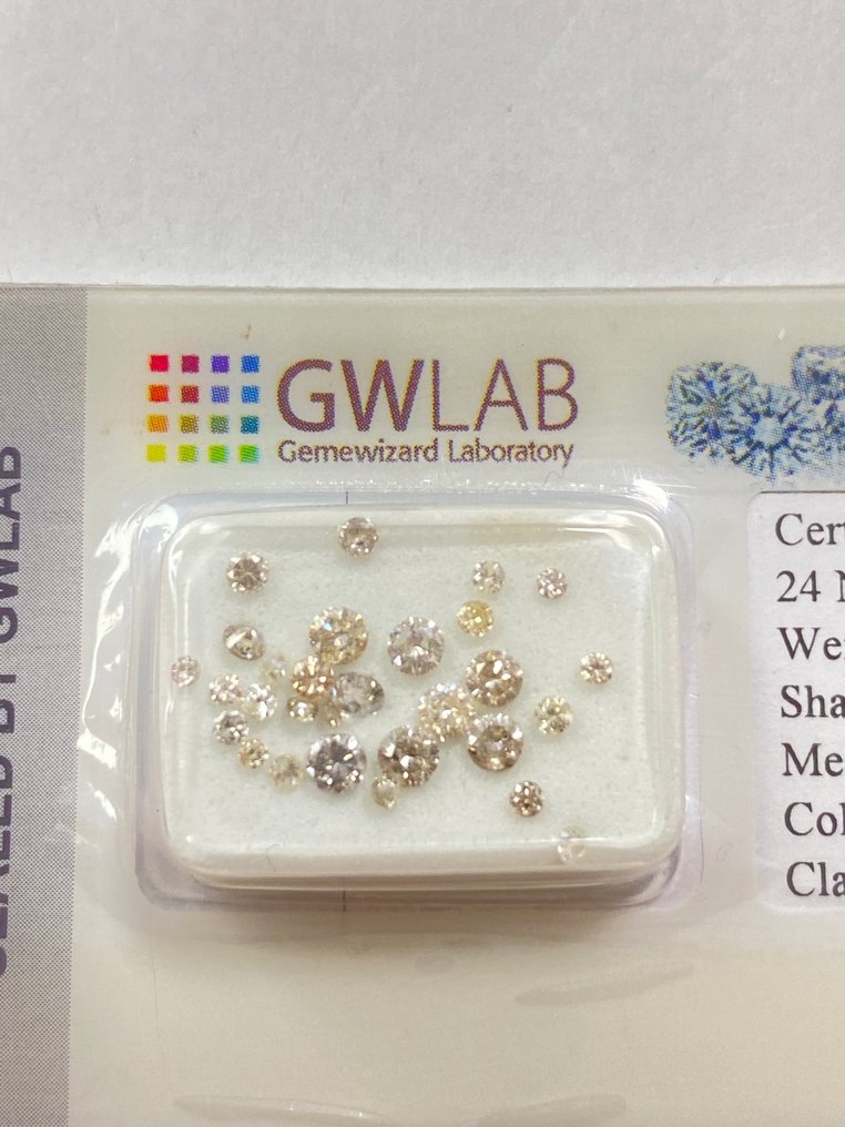 Sin Precio de Reserva - 29 pcs Diamante (Natural) - 1.03 ct - Redondo - SI2, I1 - Gemewizard Gemological Laboratory (GWLab) #1.0