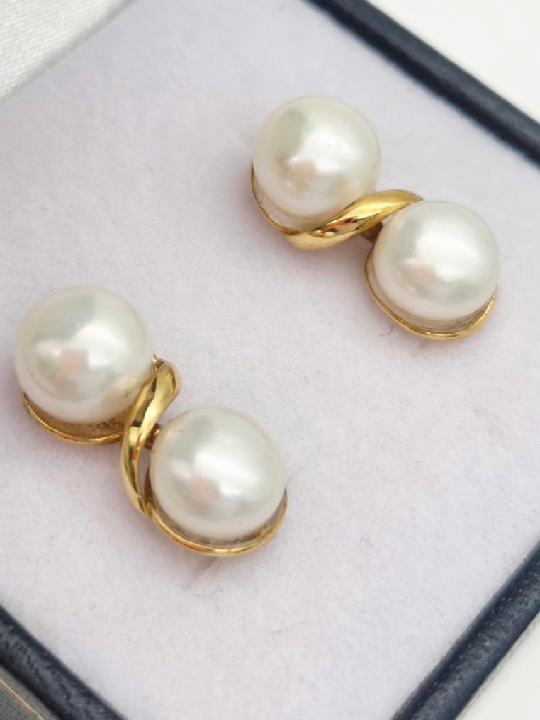 耳环 - 18K包金 黄金 珍珠 #2.1