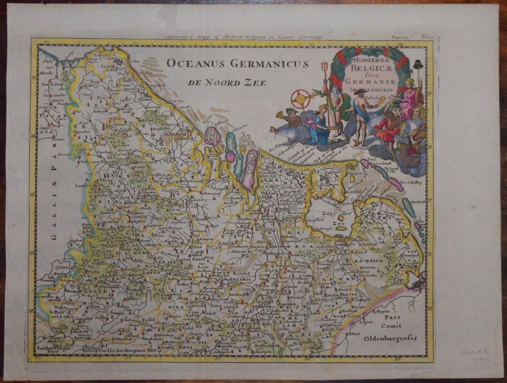 荷兰 - 荷兰和比利时; Cluverius - HODIERNAE BELGICAE SIVE GERMANIAE INFERIORIS.. - 1701-1720 #1.0