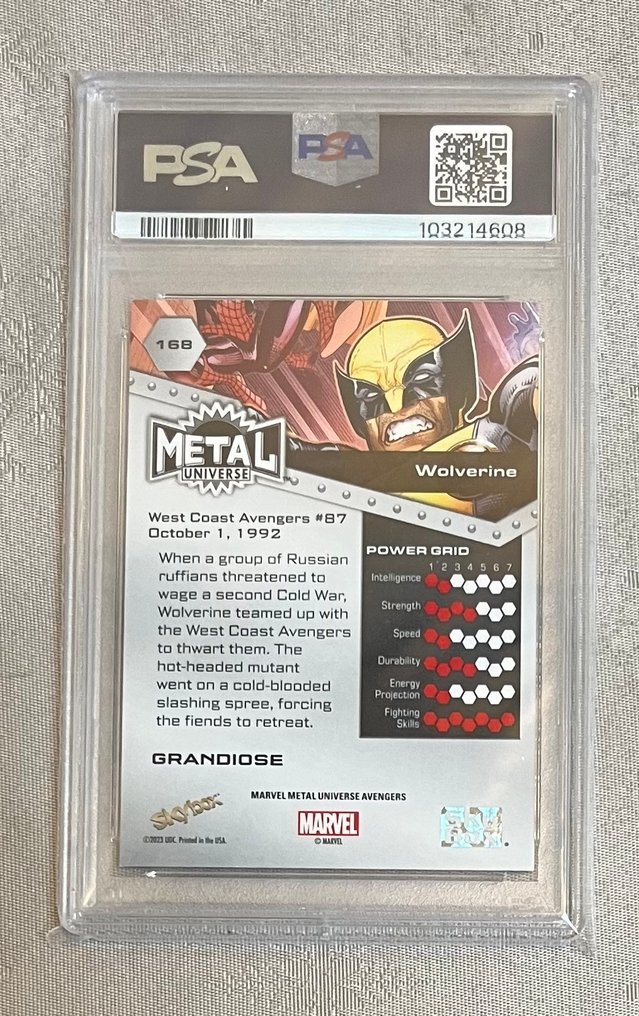 Marvel Metal Universe Avengers - skybox UDC 2024 - Grandiose - #168 Wolverine - 1 Graded card - PSA 9 #3.2