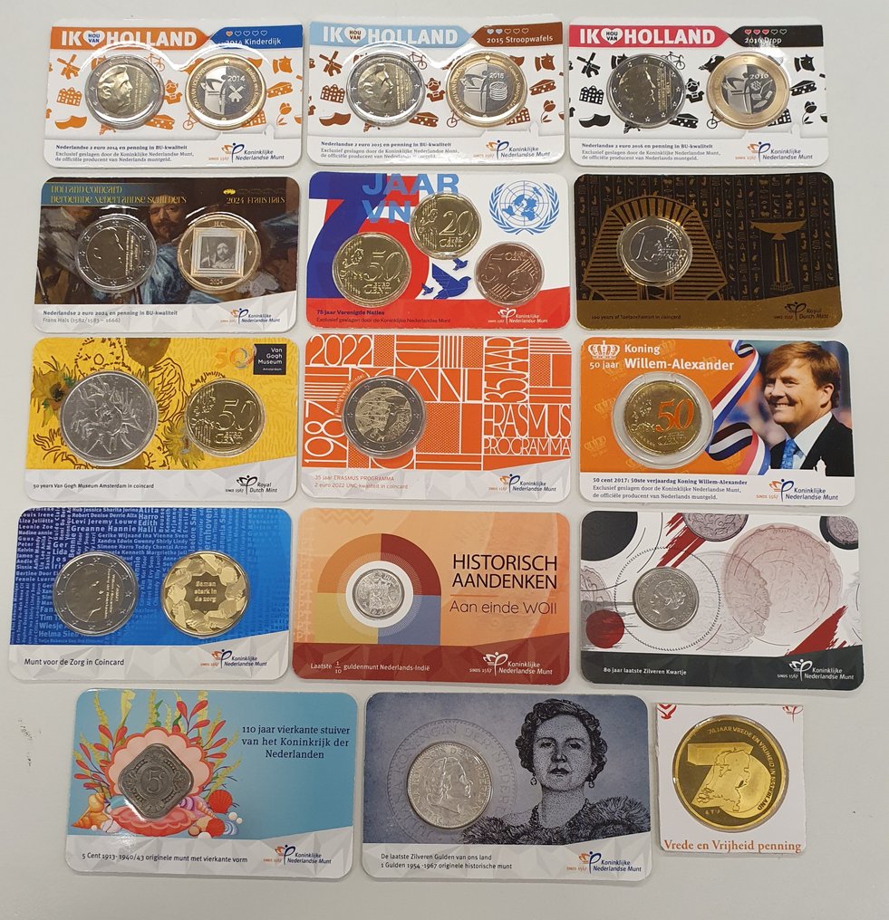Netherlands. Collectie van 14 coincards + HCF Penning 2014-2025 #1.0