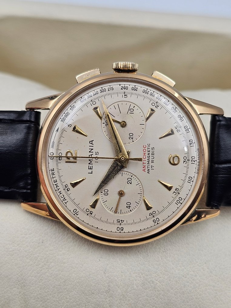 Lemania - Chronograph 18K solid Gold - 802 OT - Men - 1950-1959  #3.2