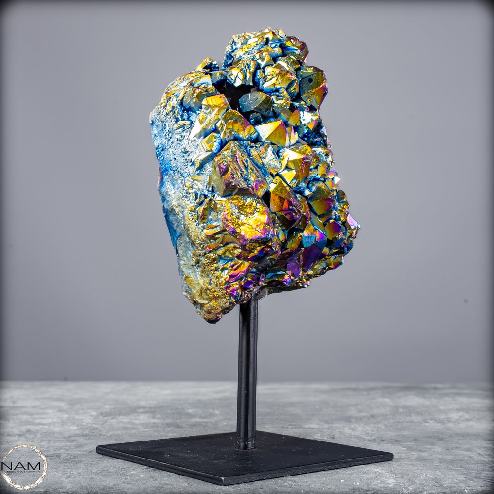 非常罕见的Rainbow Aura紫水晶-石英 待命- 606.47 g #3.2