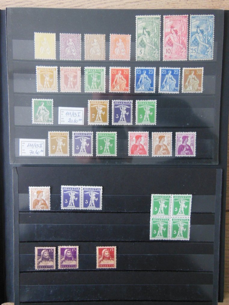 Switzerland 1854/2007 - Collection in stock book, number of loose stock cards. - Zumstein/ Michel #2.1