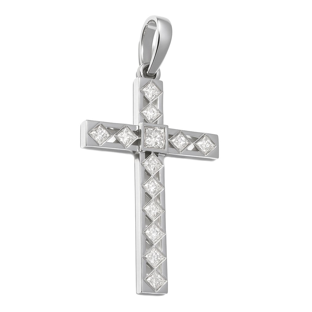 Κρεμαστό κόσμημα - 18 καράτια Λευκός χρυσός -  0.12ct. tw. Διαμάντι (Φυσικό)  #4.3