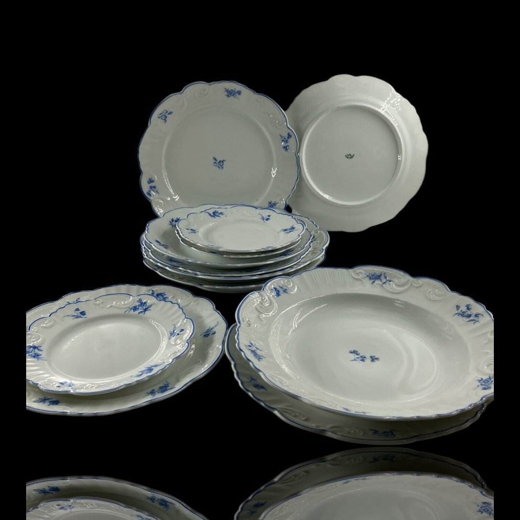 Vista Alegre - Conjunto completo para 3 (entradas, sopa, Jantar, sobremesa) - Vintage - Πιάτο (12) - Πορσελάνη - Ολοκληρωμένο σετ x 3 #1.0