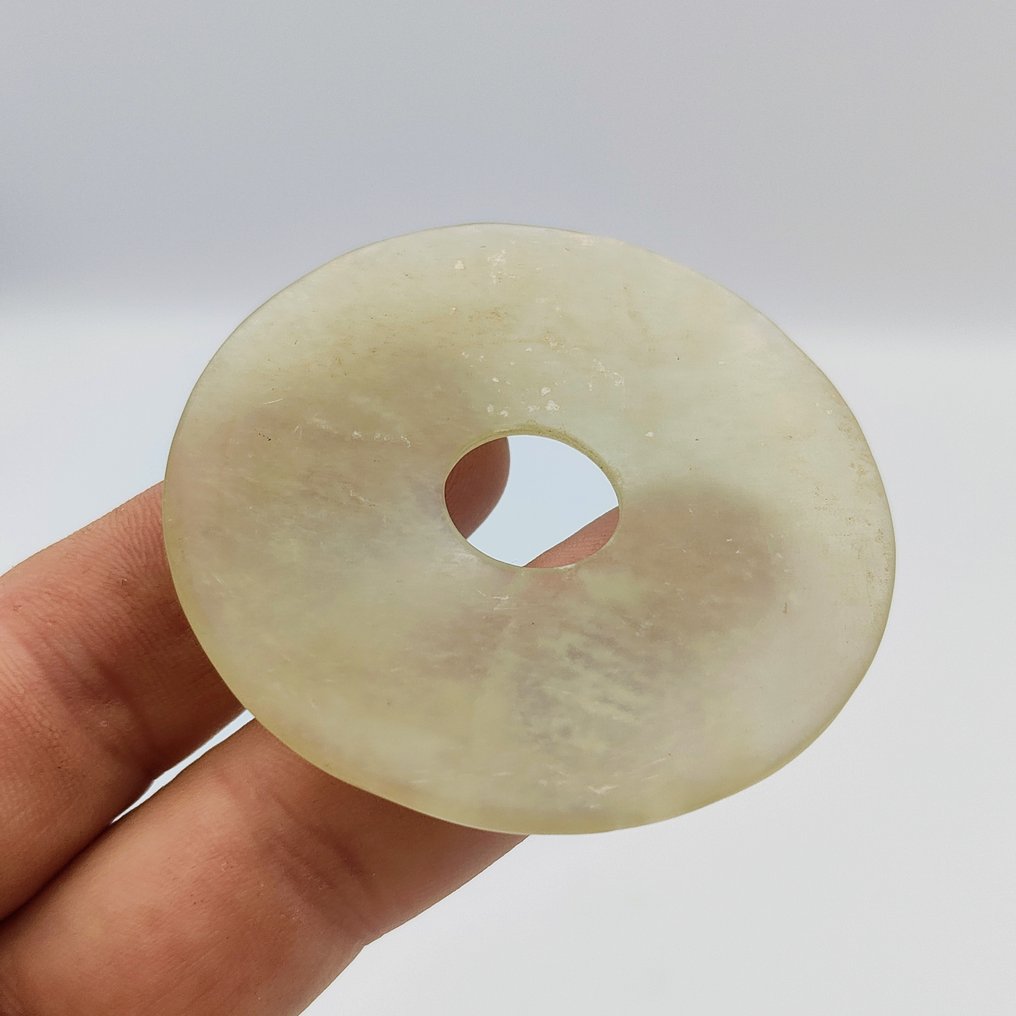 古代中缅 岩石水晶 旅行碧盘 - 宇宙之力珠链吊坠 - 60 mm  (没有保留价) #1.0