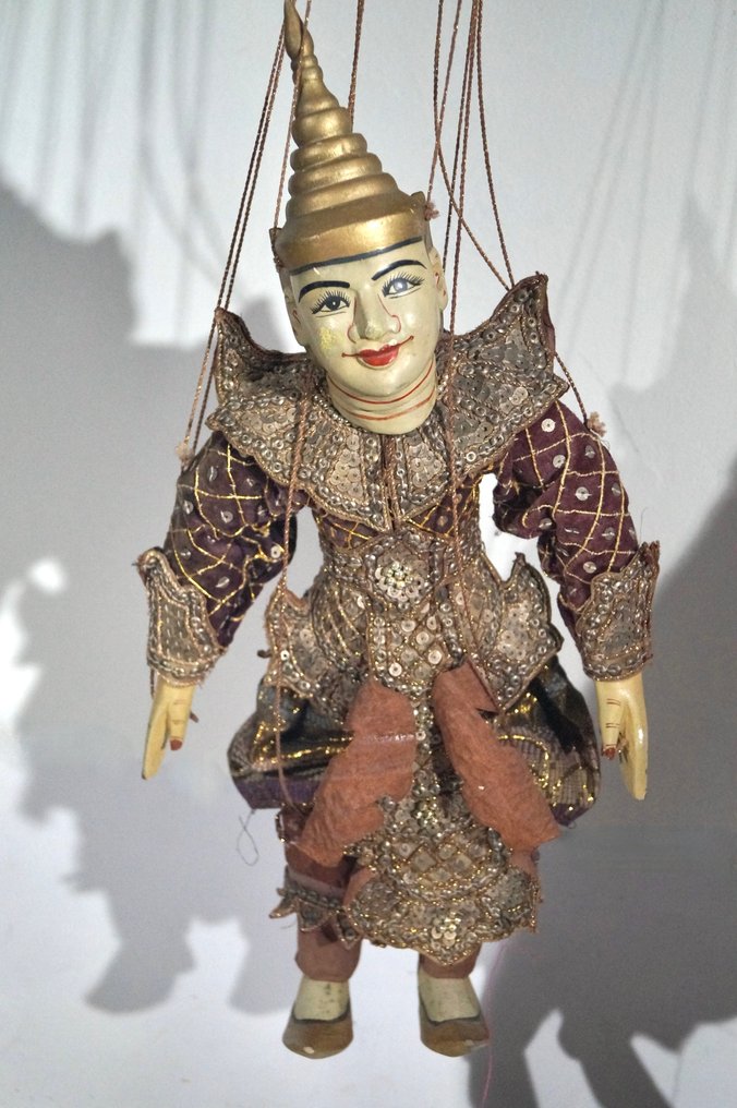 三个传统的缅甸木偶(Yoke Thé) - 缅甸 - 20世紀末 #1.0