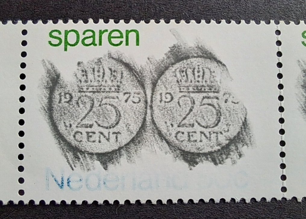 荷兰  - NVPH 1078f 在一条邮票带中，包含5枚邮票，变体为“缺失的蓝图”。 #3.2