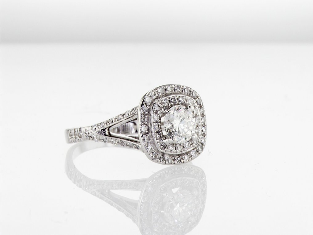 戒指 - 14K包金 白金 - 1.06ct. tw. 钻石 (天然) - 钻石 - R00120 #4.3