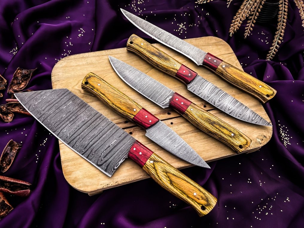 Black Smith HandFordged Chef knives set For Daily use Best For Outdoor and premium Quality table set - Μαχαίρι κουζίνας - Kitchen knife set - 1095 και 15N20 διπλωμένο ατσάλι - Ηνωμένο Βασίλειο - μαχαίρι κατασκήνωσης #1.0