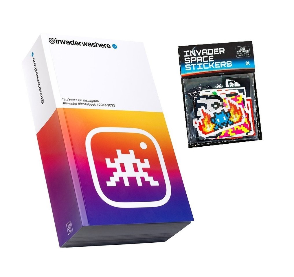 Invader (1969) - @invaderwashere + Invader Space Station 2024 - 25 Sticker Pack + Invasion map #20, Paris - 2023 #1.0