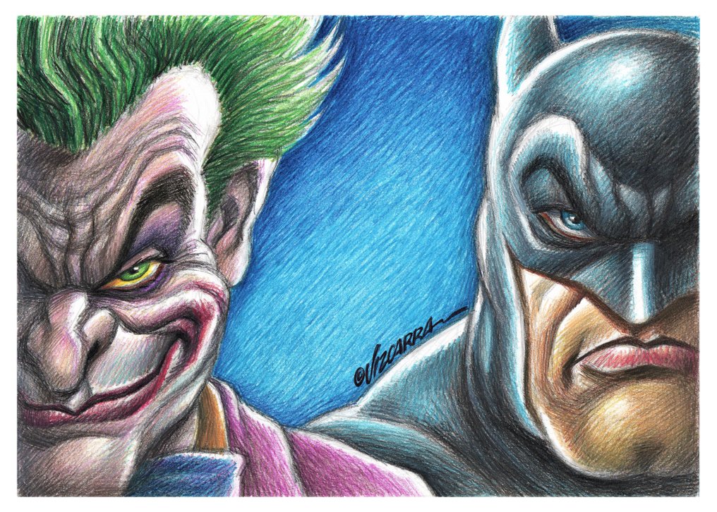 Joan Vizcarra - 1 Fine Art Giclée - Joker & Batman Face-Off #2.1