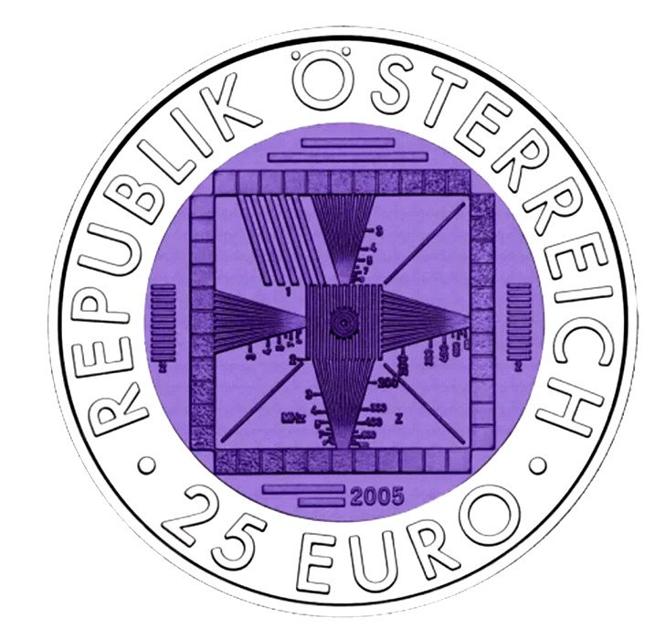 Oostenrijk. 25 Euro 2005 "50 Years of Television " NIOB Proof MS 69 (Zonder Minimumprijs) #1.0
