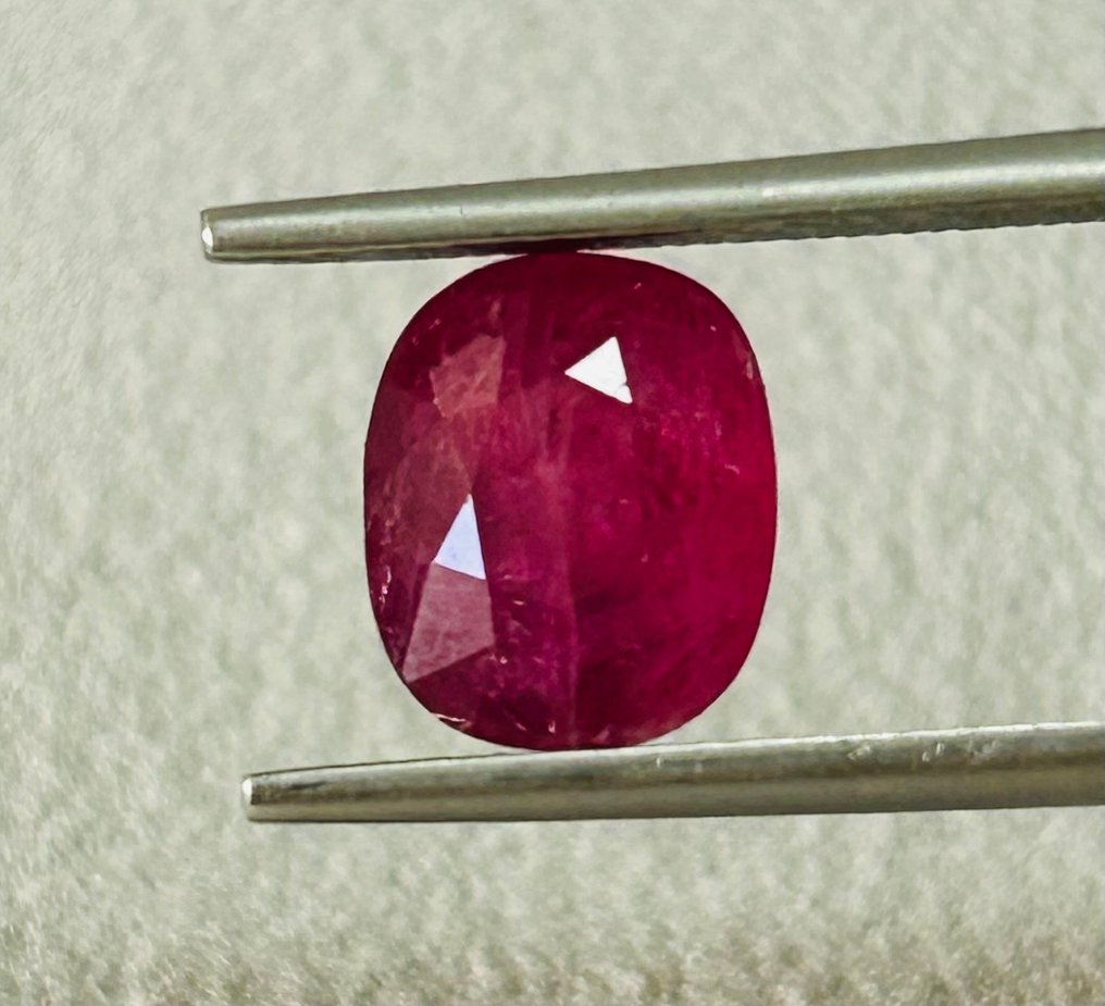 红宝石  - 4.43 ct - 莲花宝石实验室 - 无热处理/浓郁红色 #4.3