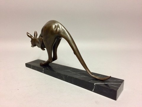 Sculpture, Springende Kangaroe - 17 cm - Bronze #2.1