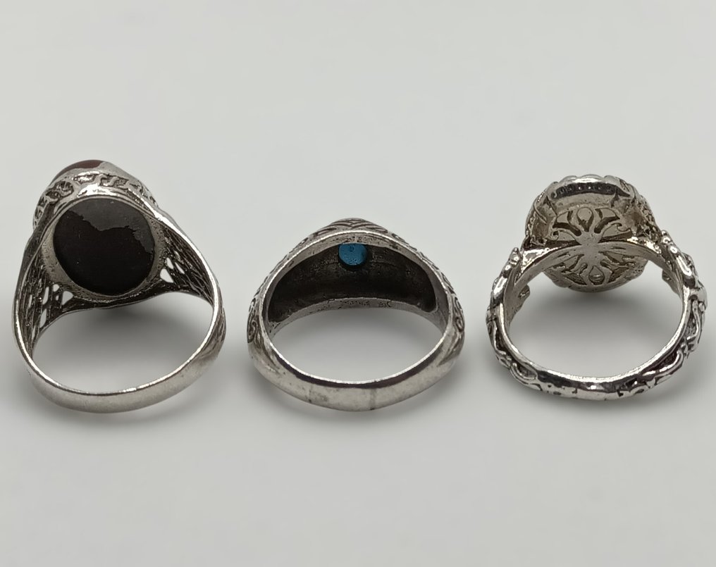 Prata - Anel - Achat, Topázio, Pedra da Lua #3.2