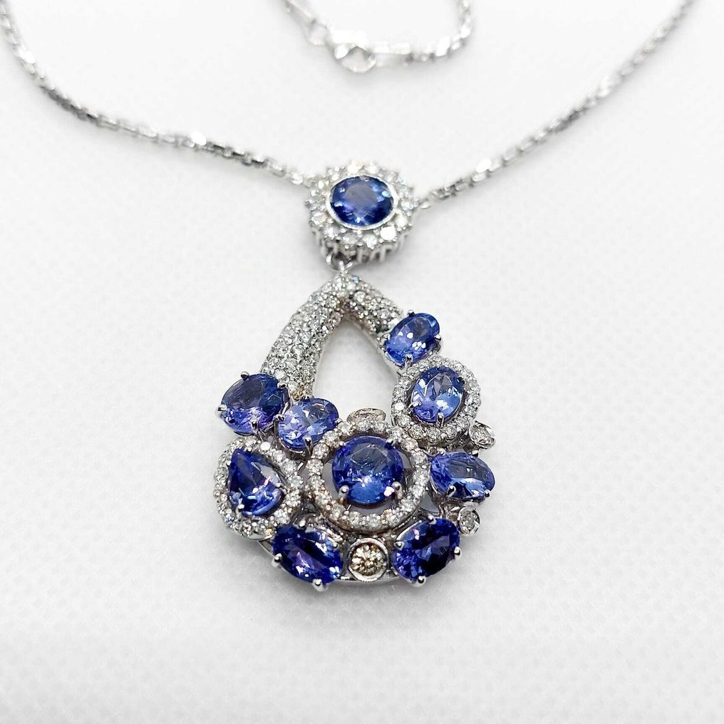 Halskette mit Anhänger - 18 kt Weißgold #3.2