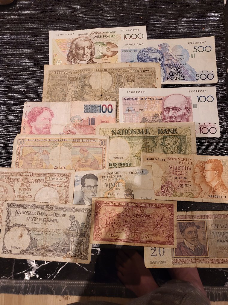 比利时. - 13 banknotes - various dates  (没有保留价) #1.0