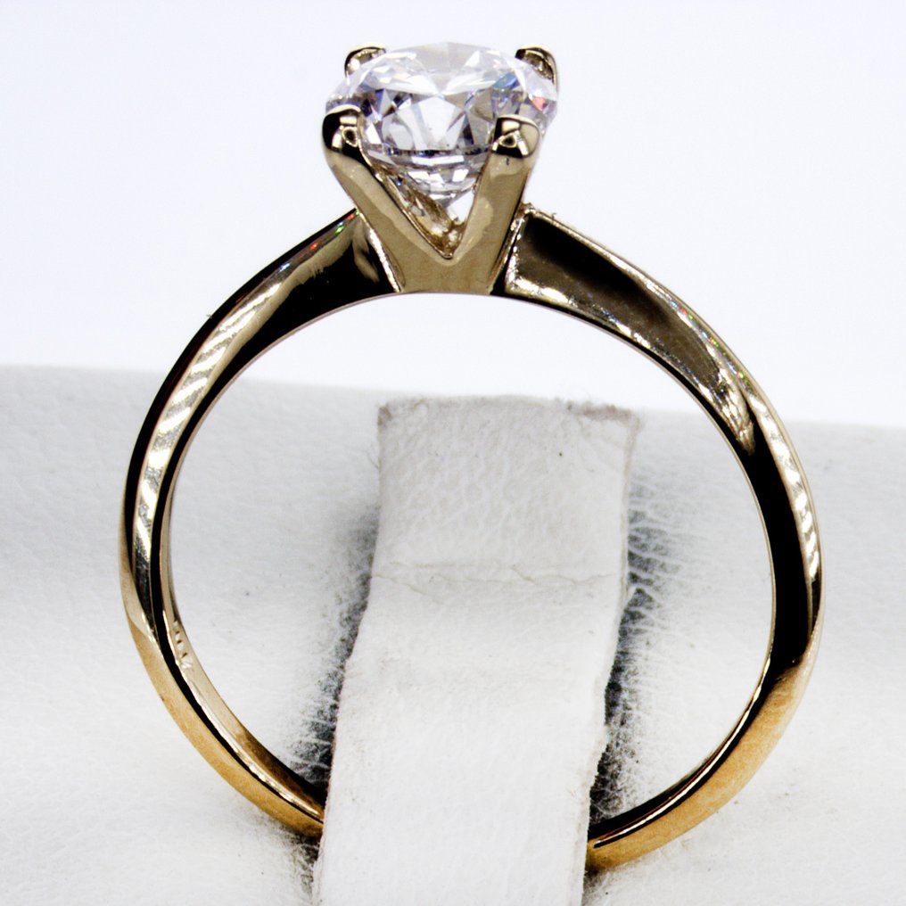 χωρίς τιμή ασφαλείας - Δαχτυλίδι αρραβώνων - 14 καράτια Κίτρινο χρυσό -  0.92ct. tw. Διαμάντι (Φυσικό) #1.0