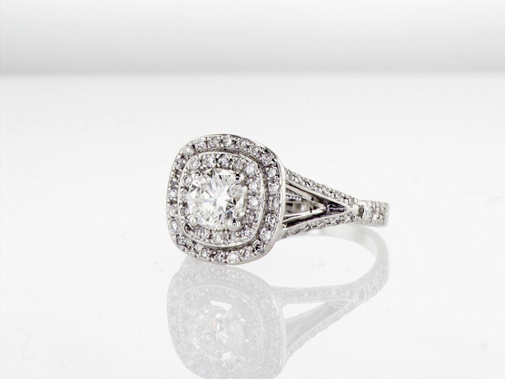 戒指 - 14K包金 白金 - 1.06ct. tw. 钻石 (天然) - 钻石 - R00120 #2.1