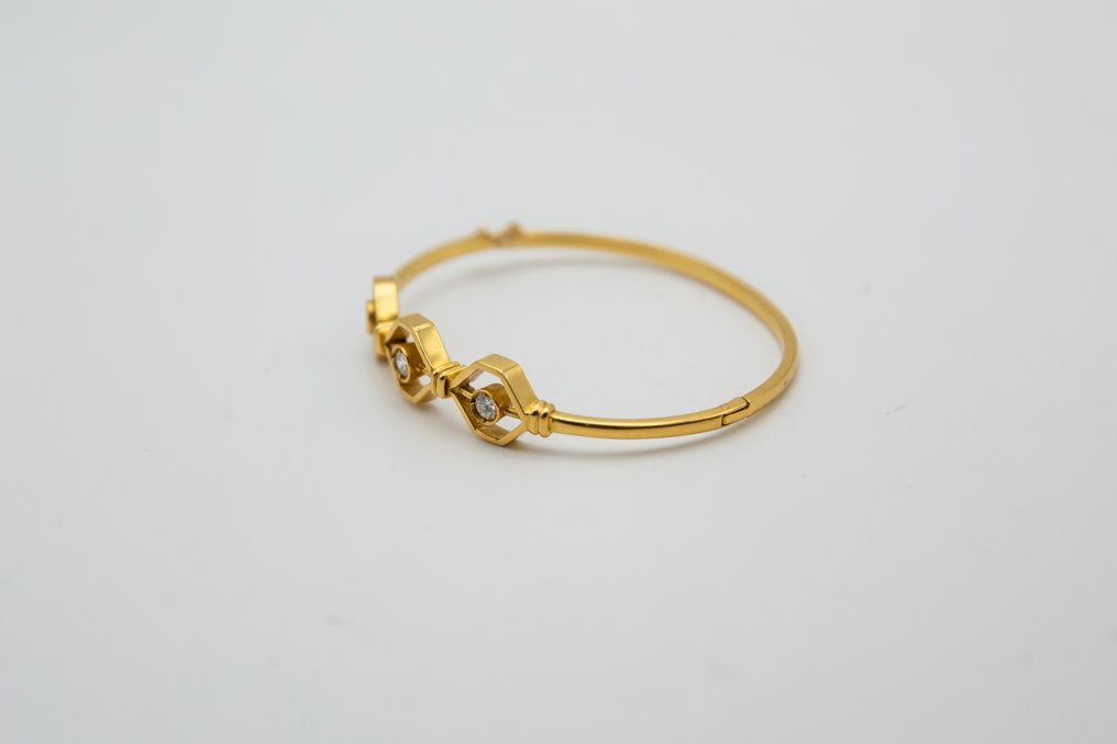 手鈪 - 18 克拉 黃金 鉆石 (天然) #4.3