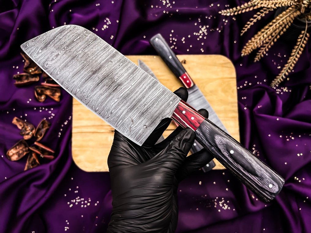 Hand Forged Chef knives set For Daily use Best For Outdoor and premium Quality table set BBQ knife - Coltello da cucina - Kitchen knife set - 1095 e 15N20 acciaio piegato - Regno Unito - Coltello da campeggio #1.0